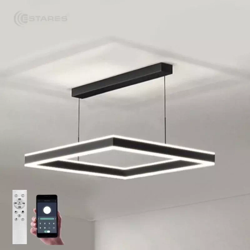 Управляемая светодиодная люстра STELLA 100WS-APP-500x500x1200-BLACK/WHITE-220-IP20