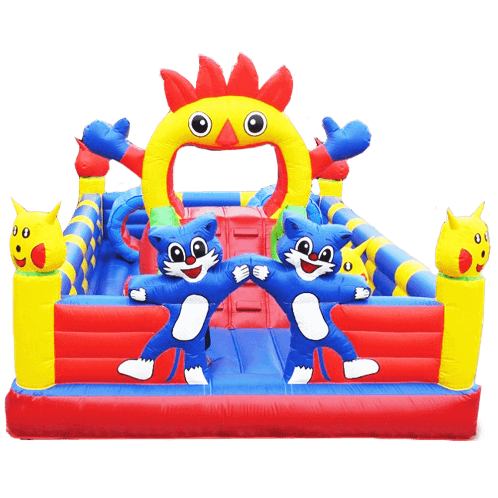 Коммерческий надувной батут "Котики встречают"