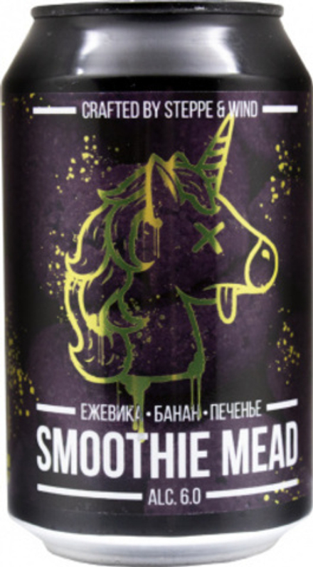 Медовуха Степь И Ветер Смузи Мид: Ежевика, Банан, Печенье / Mead Steppe & Wind Smoothie Mead: Blackberry, Banana, Cookies 0.33л - 10шт
