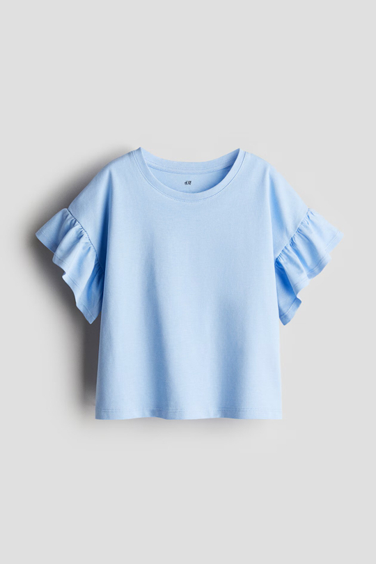 H&M Хлопковый топ, голубой