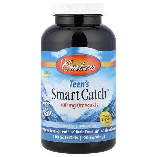 Carlson, Teen's Smart Catch®, натуральный лимонный вкус, 180 капсул
