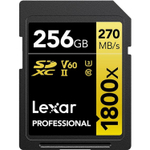 Карта памяти Lexar Professional 1800x SDXC GOLD Series 256 ГБ UHS-II W/R 270/180 C10 V60 U3