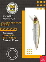 Воблер для рыбалки Pontoon21 Dexter Minnow 71S-SR, A30, 71 мм., 9.75 гр., 0.8-1.8м.