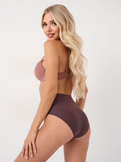 Бесшовные высокие трусики (Размер: S) (Цвет: грязно-розовый)