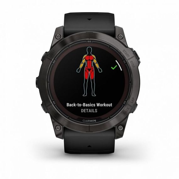 Garmin Fenix 7X Pro Sapphire Solar — титановый корпус с DLC и черный ремешок
