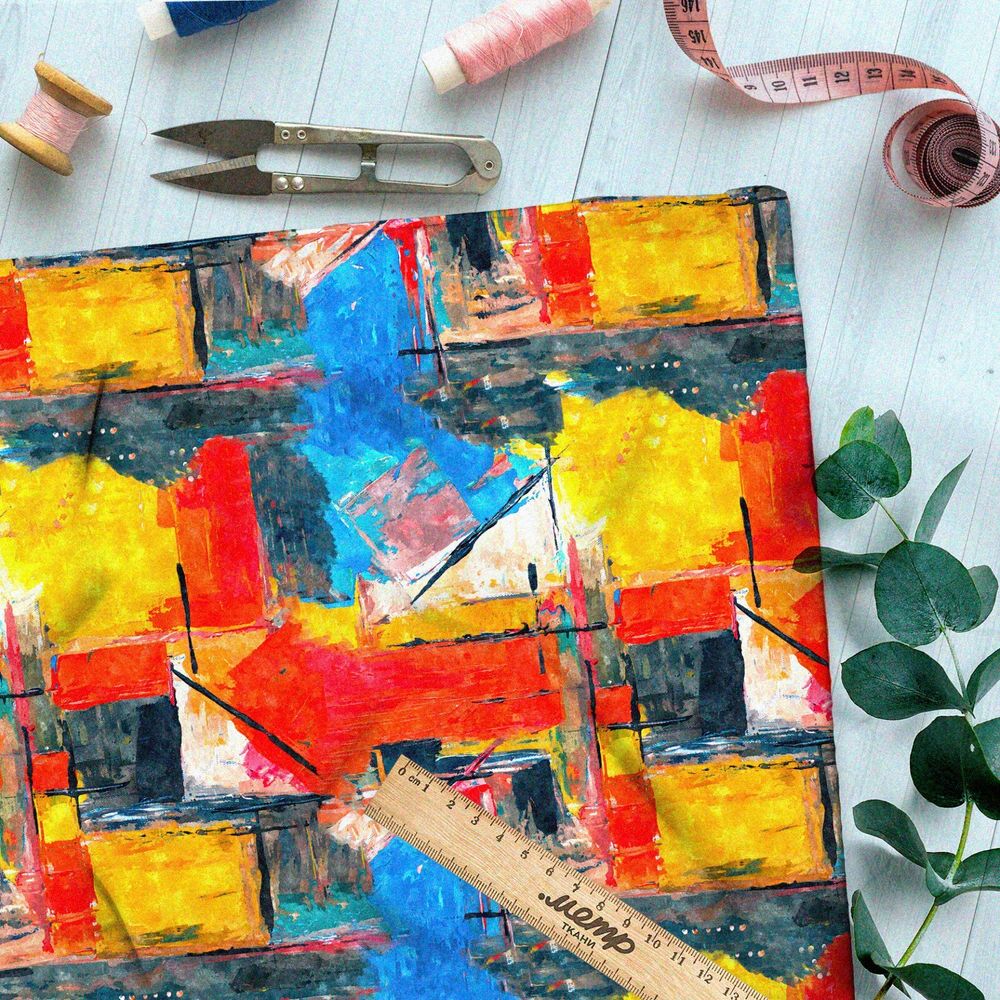 Ткань кулирная гладь рыбный городок франции