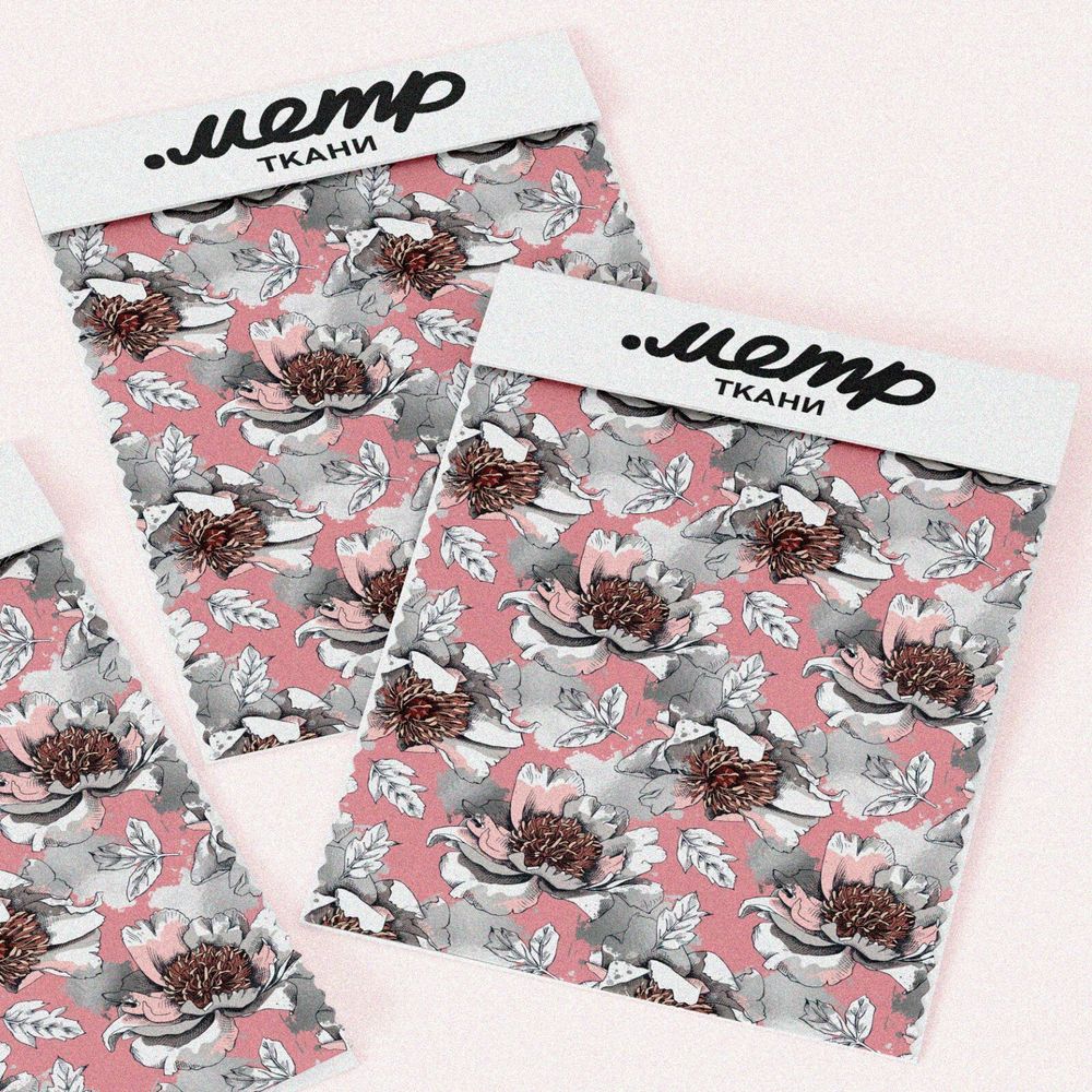 Ткань оксфорд 600 раскрывшиеся сероватые цветы