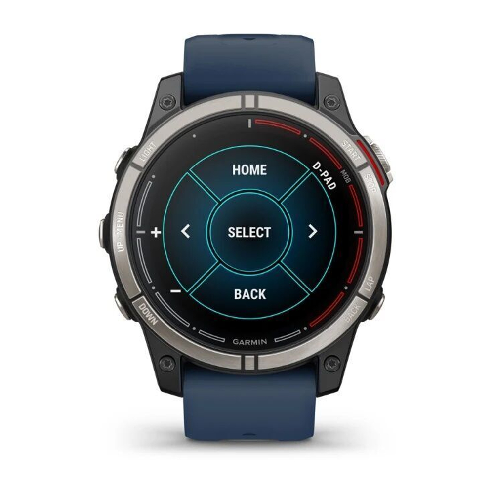 Умные часы Garmin Quatix 7 Pro Amoled Sapphire титановый с темно синим силиконовым ремешком