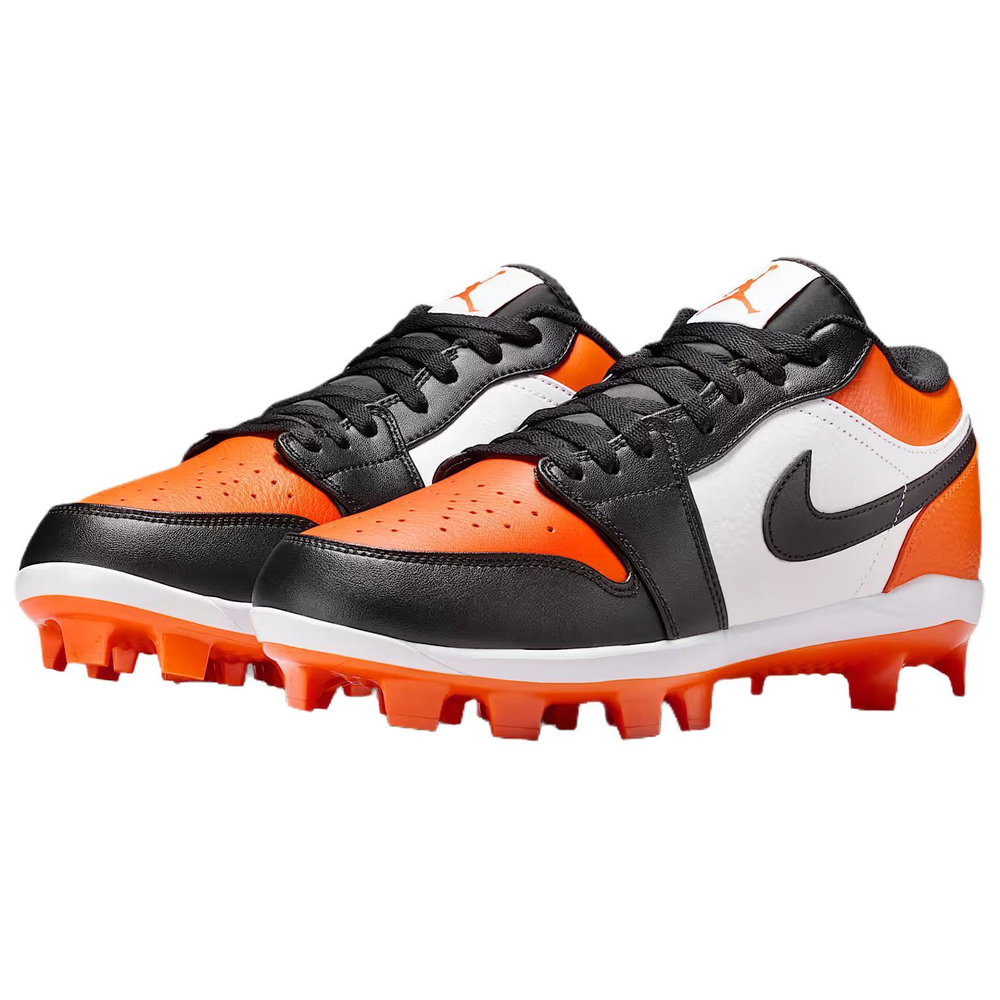 Jordan Air Jordan 1 Low Top Upper Height Baseball Shoes Men"s Orange White Black