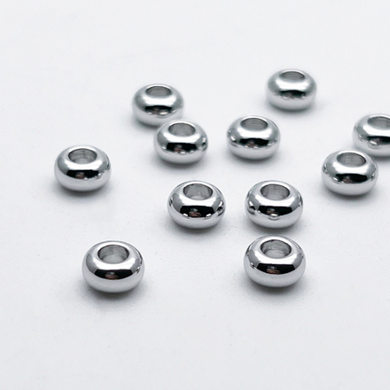 Бусина, цвет серебро (родий), размер 3,3*5,9 мм, цена за 10 шт