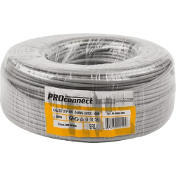 Витая пара PROconnect (01-0052-100) Кабель витая пара U / UTP, CAT 5e, PVC, 4PR, 24AWG, INDOOR, SOLID, серый, 100м