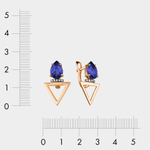 Женские серьги из розового золота 585 пробы с фианитами (арт. 21803526)