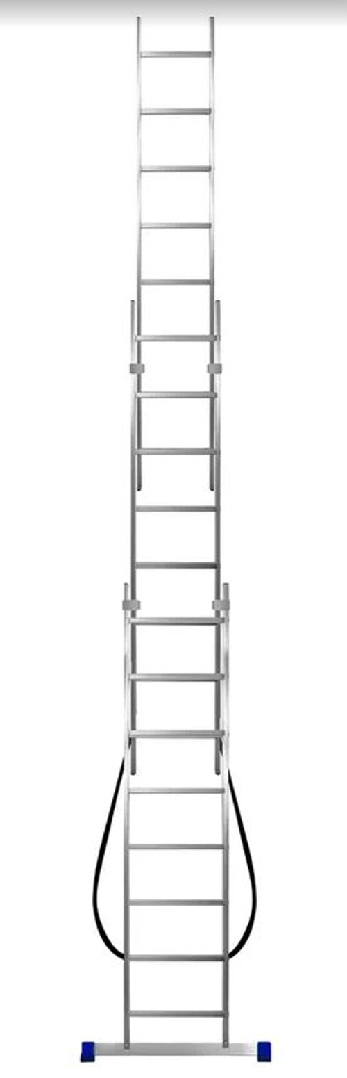 Лестница алюмин.  3секц*  8ступеней (2,28м-3,70м-5,06м) / МОНТАЖНИК
