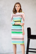 51129 Платье женское (полоска мультиколор)