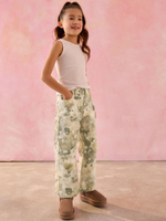 Джинсы широкие для девочки Next E29-131, Серый, Хаки, Молочный