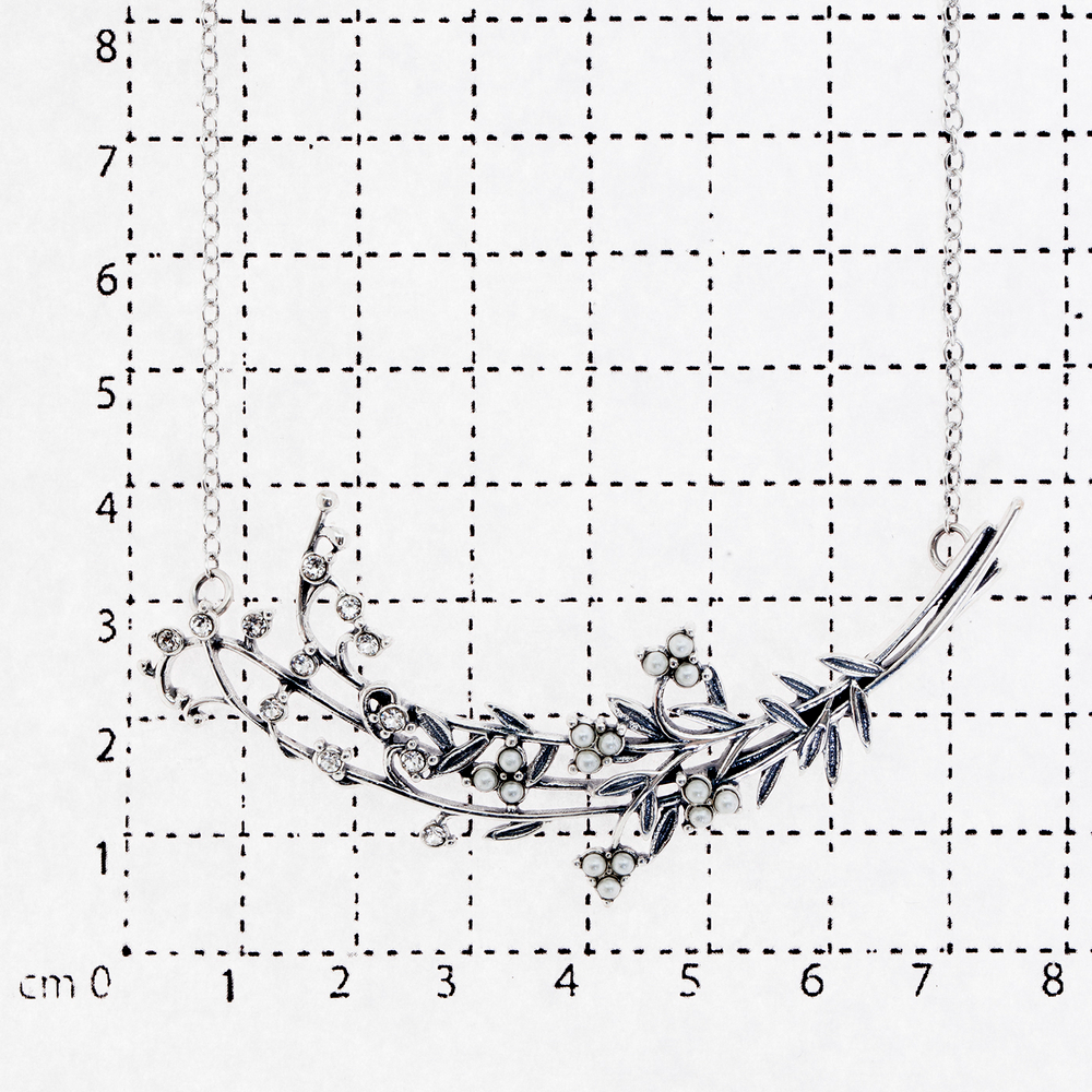 "Лантия" колье в серебряном покрытии из коллекции "Жемчужный сад" от Jenavi с замком карабин