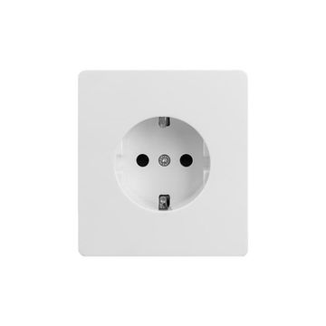 Розетка ROUND 1-ая с/з с/у, со шторками 16А перламутр KRANZ