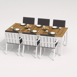 Стол обеденный Ideal Patio ТЕЛЛА  из тика 220x100 белый