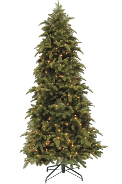 Ель Нормандия стройная с фонариками 365 см., литая хвоя+пвх, 1224 LED лампы, Triumph Tree (73018)