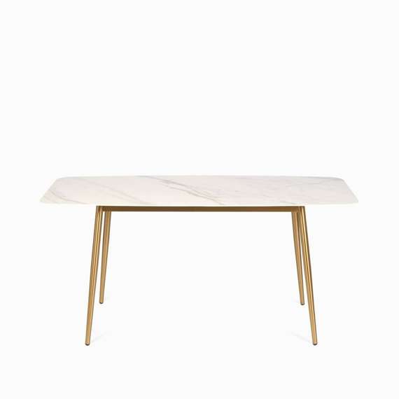 Обеденный стол Cobe 160х80 см, белая керамика