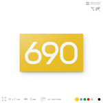 Номер на дверь 690, табличка на дверь для офиса, квартиры, кабинета, аудитории, склада, желтая 120х70 мм, Айдентика Технолоджи