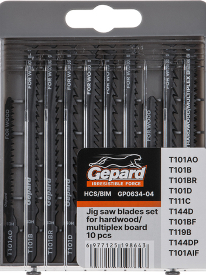 Набор пилок лобз. по дереву/ламинату 10шт. GEPARD (GP0634-04)