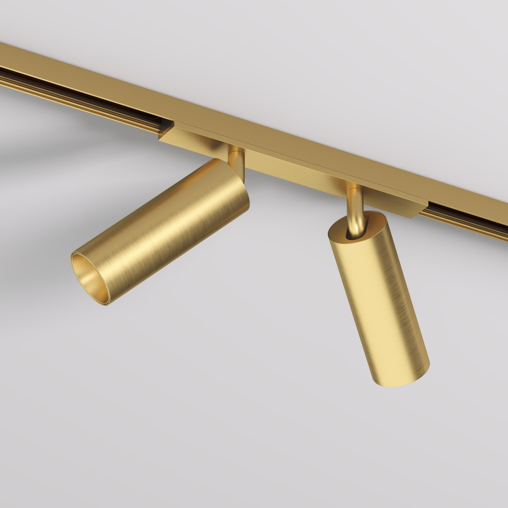DK5742-SB Светильник для трека SHINE SPOT со светодиодом, D35*H100, 48V DC, 8W*2 , RA?90, 3000K, IP20, сатинированная латунь, алюминий