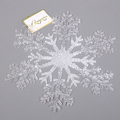 Подвеска новогодняя «Сияющая снежинка» 26 см, Белый