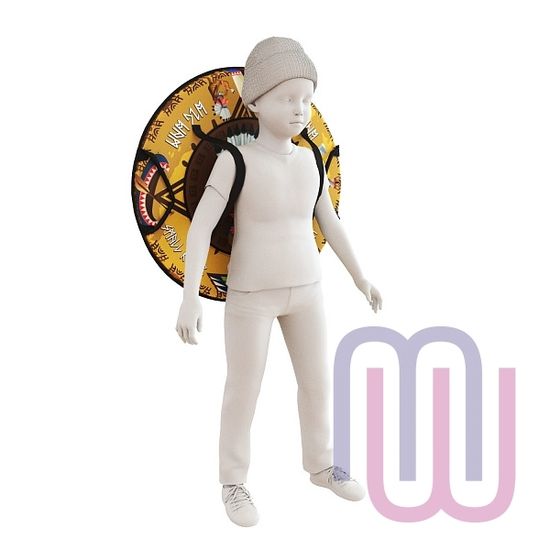 Ледянка-щит с ремнями, мягкая Small Rider Slider 55 см, индеец