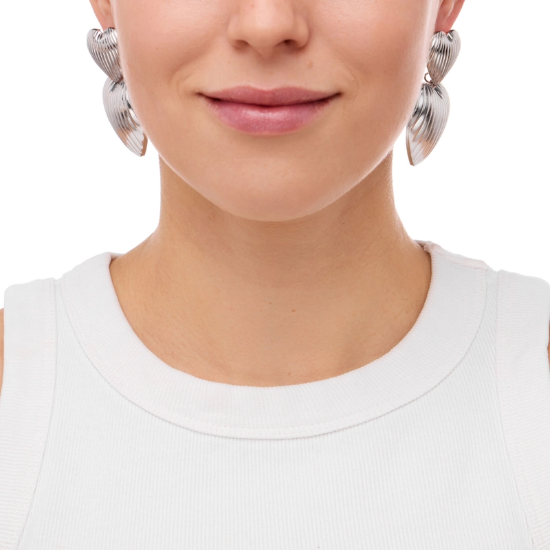 Серьги Сердце-ракушка