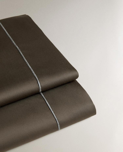 ZARA HOME (300 НИТЕЙ) ПРОСТЫНЯ ИЗ ХЛОПКА, ПЕПЕЛЬНЫЙ