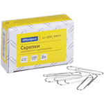 Скрепки канц. 33мм, 100шт, оцинкованные. карт уп. (Спейс)