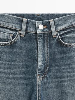 Massimo Dutti Джинсы с высокой талией и расклешенными штанинами, средне-синий