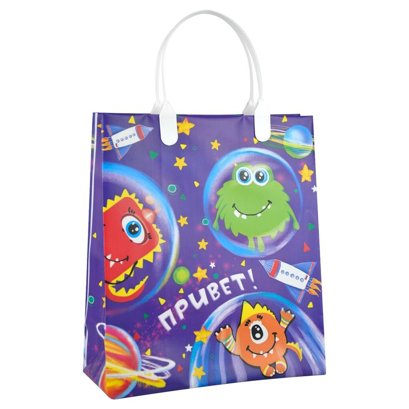 Сумка пластиковая ручка Россия  23*27 см 150 мкм Космик  1 шт 40 шт/кор