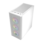 Компьютерный корпус FSP CMT196W, Без БП, 1xUSB3.0/2xUSB2.0, 4x ARGB 120mm, Glass, White, ATX