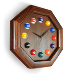 Часы 8 граней ясень/шпон (№6)