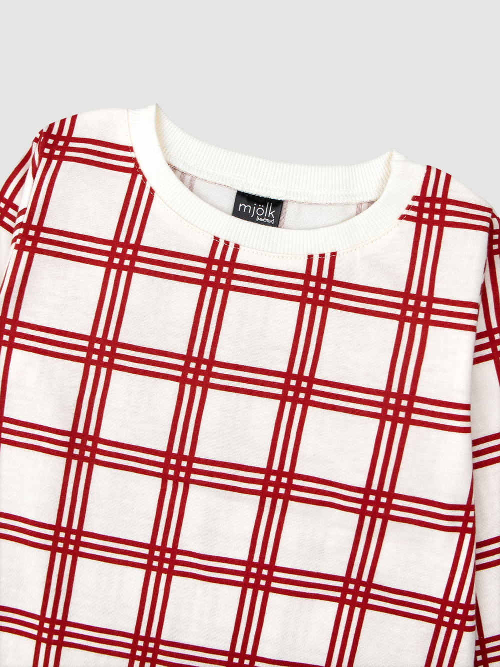 Пижама Mjölk Клетка новогодняя, на манжетах