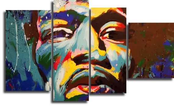 Модульная картина "Лицо акварелью"