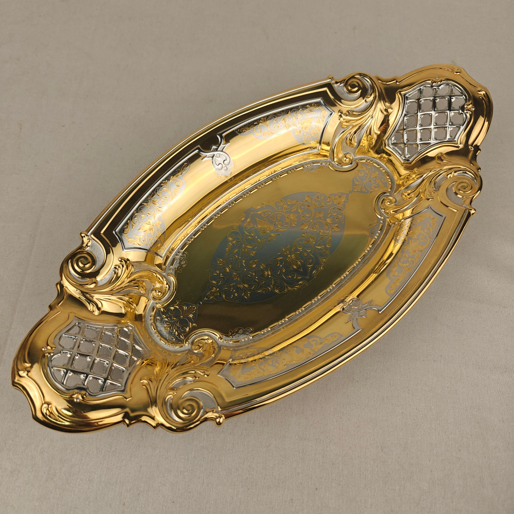 Конфетница/Фруктовница "Золотая сказка" златоустовская гравюра