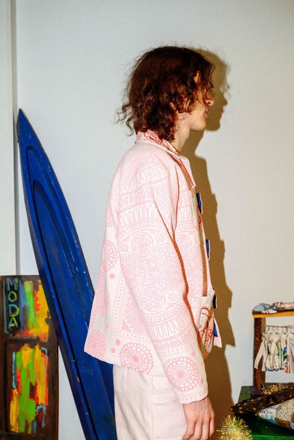 Куртка с Голубым Подкладом / Pink And Sky Blue Jacket розовая - фото 9