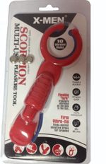 Вибромассажер X-men для стимуляции клитора с эрекционным кольцом красный 18 см