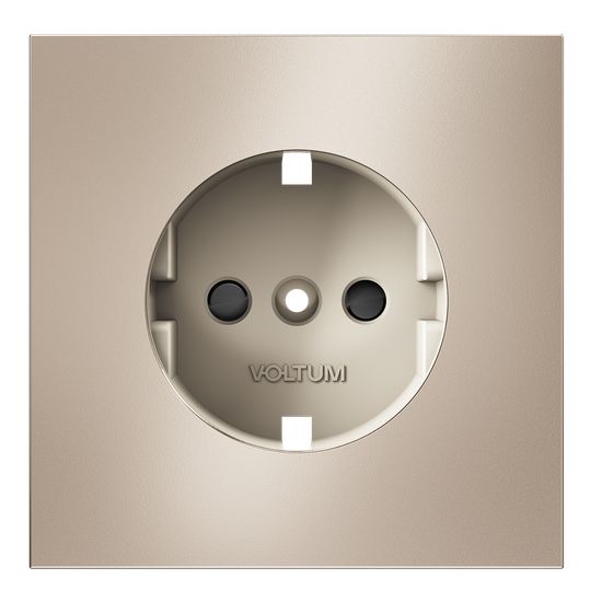 Накладка для розетки с заземлением и защитными шторками, S70 Metal (платина)