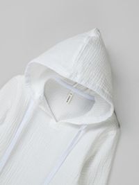 Рубашка муслиновая с капюшоном "Молоко"