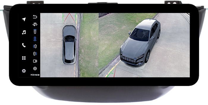 Магнитола для Hyundai Tucson 3 2015-2018 (штатная КЗВ, рамка черная) - Teyes LUX ONE 360 монитор 12.3" 2K QLED на Android 10, Быстрая, CarPlay, 4G SIM-слот, 4 камеры в комплекте