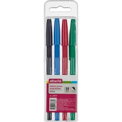 Набор шариковых ручек Attache Style 4 цвета корпус soft touch (толщина линии 0.5 мм)