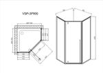 Душевой уголок Penta VSP-3P900CL, 900*900, хром, стекло прозрачное