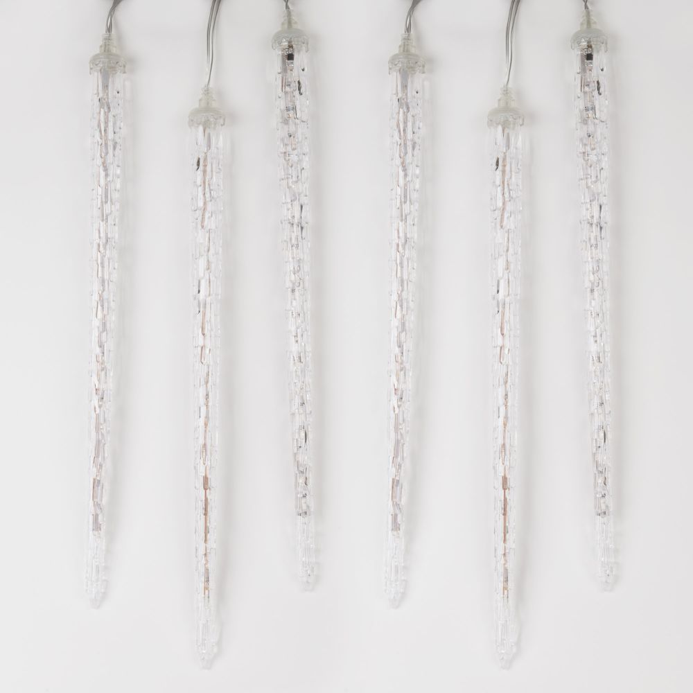 ULD-E3005-300-DTK WHITE IP44 ICICLE Занавес светодиодный фигурный Сосульки. соединяемый. 2.7х0.42м. 10 подвесов. Белый свет. Провод прозрачный. TM Uniel.