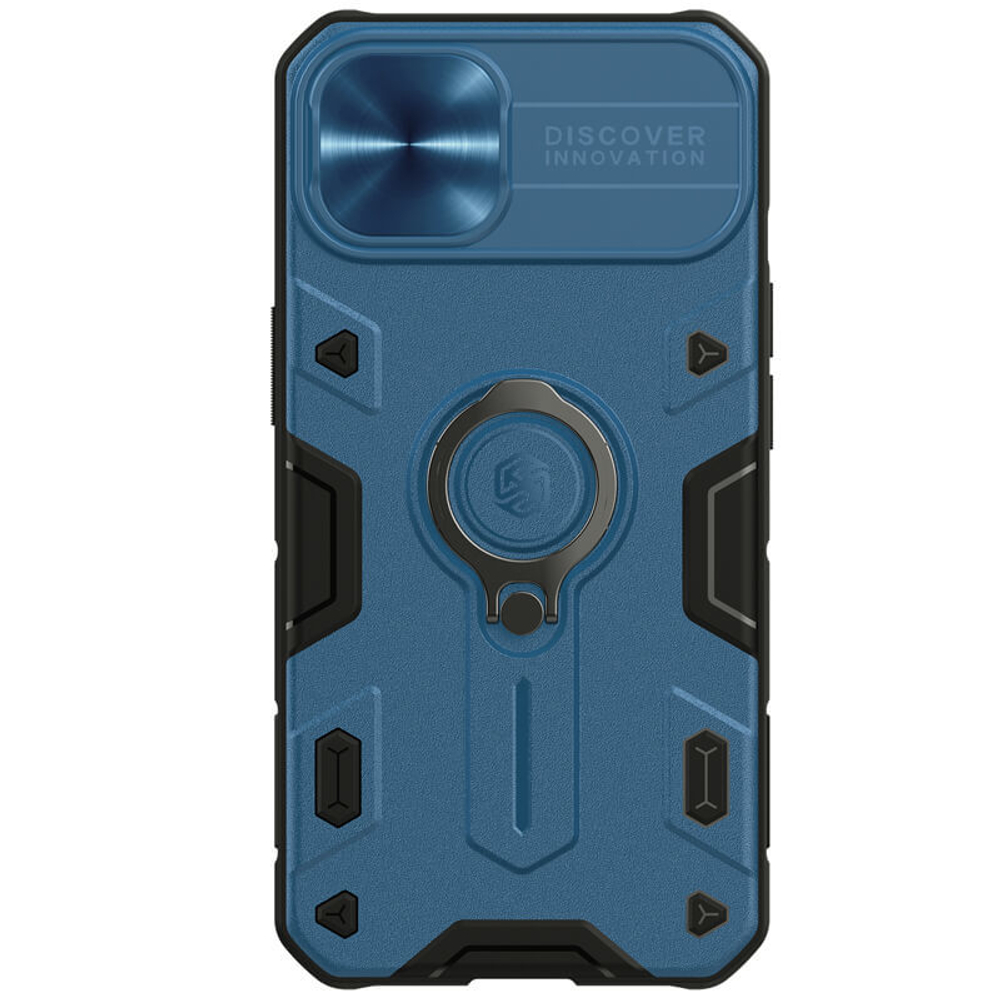 Противоударный чехол с кольцом и защитой камеры Nillkin CamShield Armor Case для iPhone 13