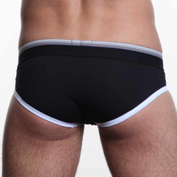 Мужские трусы брифы черные с цветной резинкой Aussiebum Fire Brief