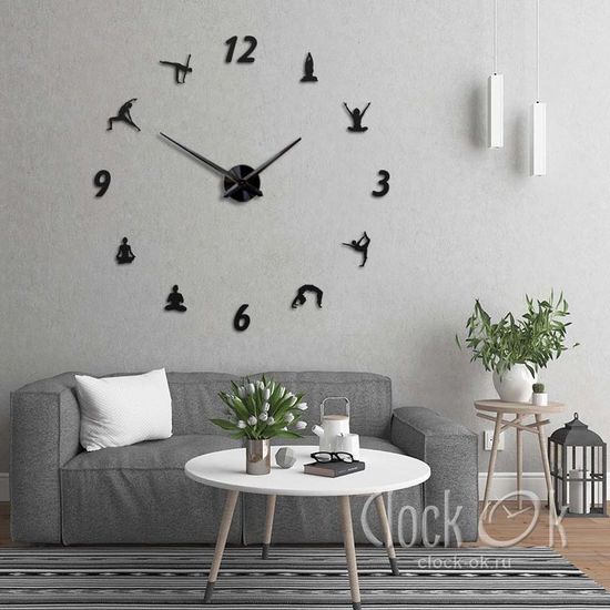 Настенные 3D часы Йога